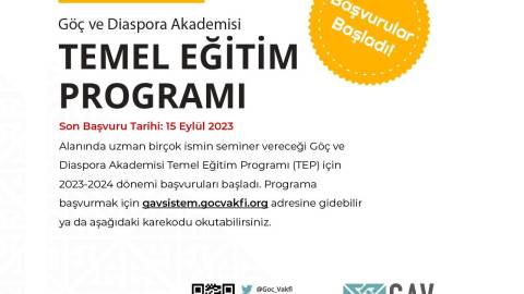 2023-2024 Göç ve Diaspora Akademisi Temel Eğitim Programı (TEP) Başvuruları Başladı!
