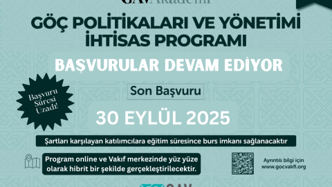 Göç Politikaları ve Yönetimi İhtisas Programı Başvurusu